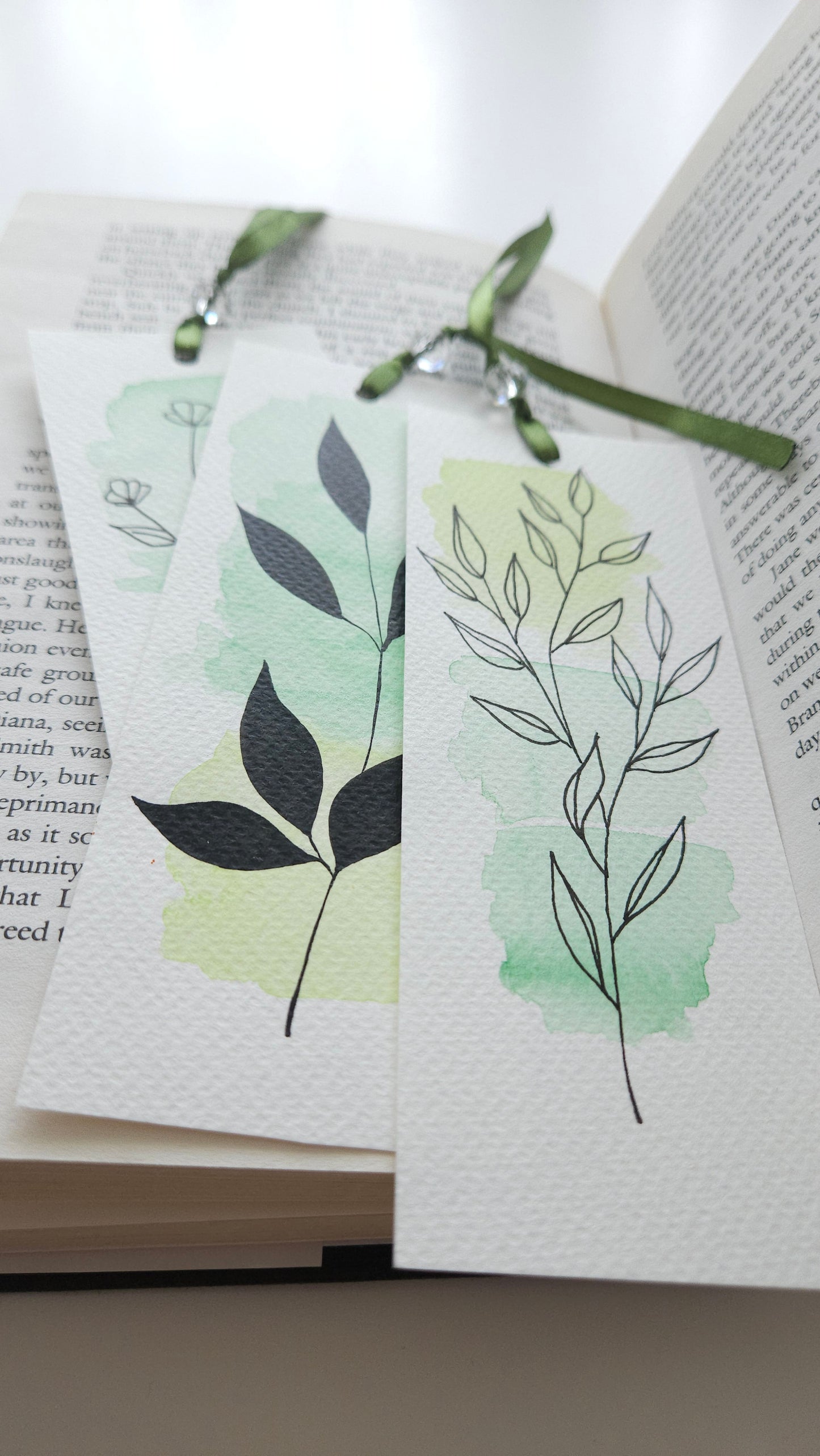 Set of Handmade Watercolor Bookmarks