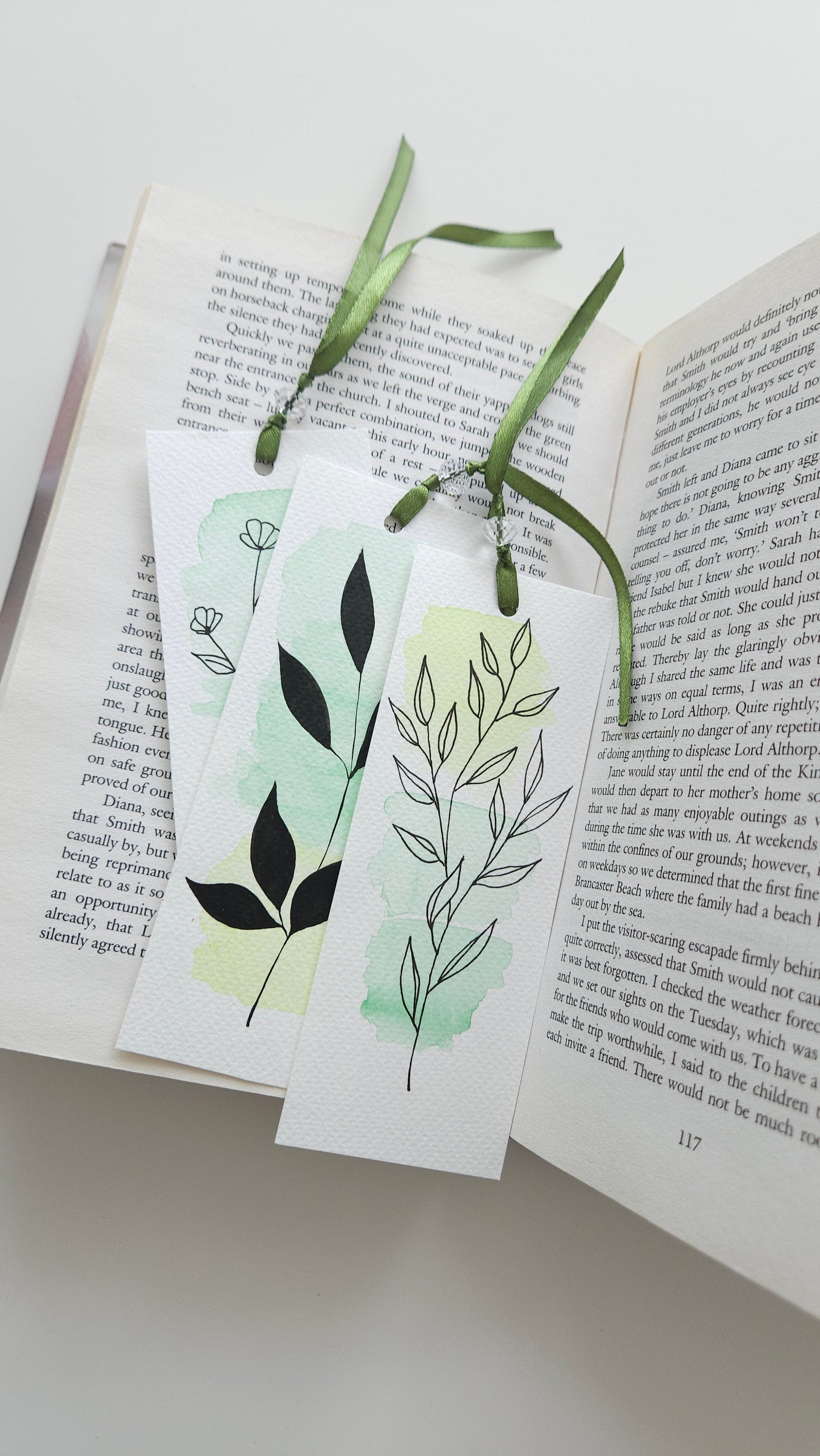 Set of Handmade Watercolor Bookmarks