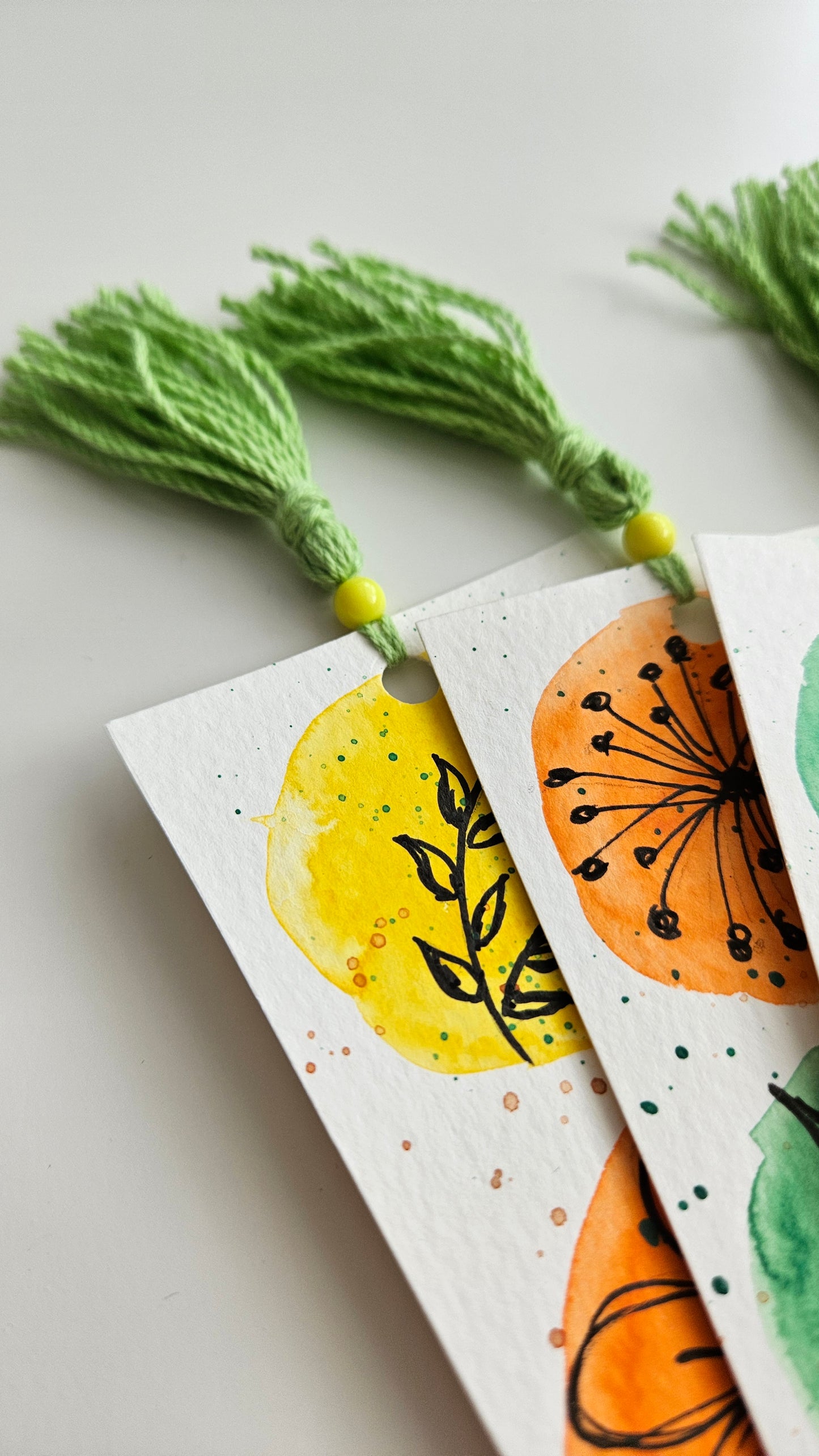 Set of Handmade Watercolor Bookmarks