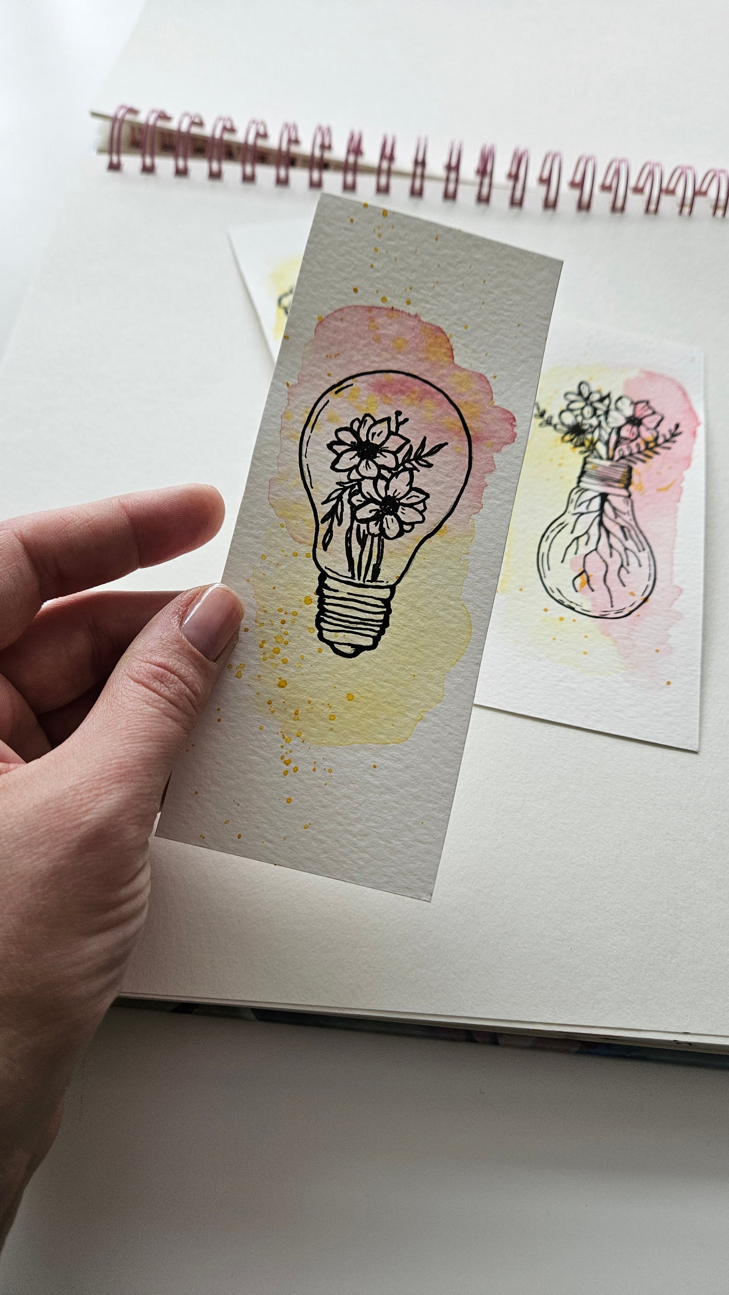 Set of Handmade Watercolor Bookmarks