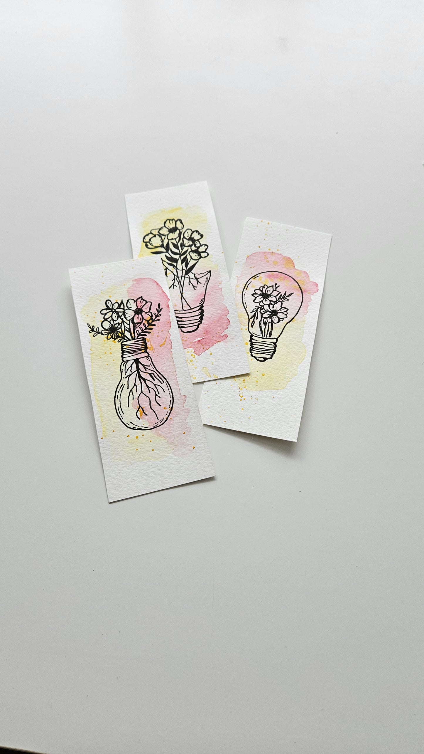 Set of Handmade Watercolor Bookmarks