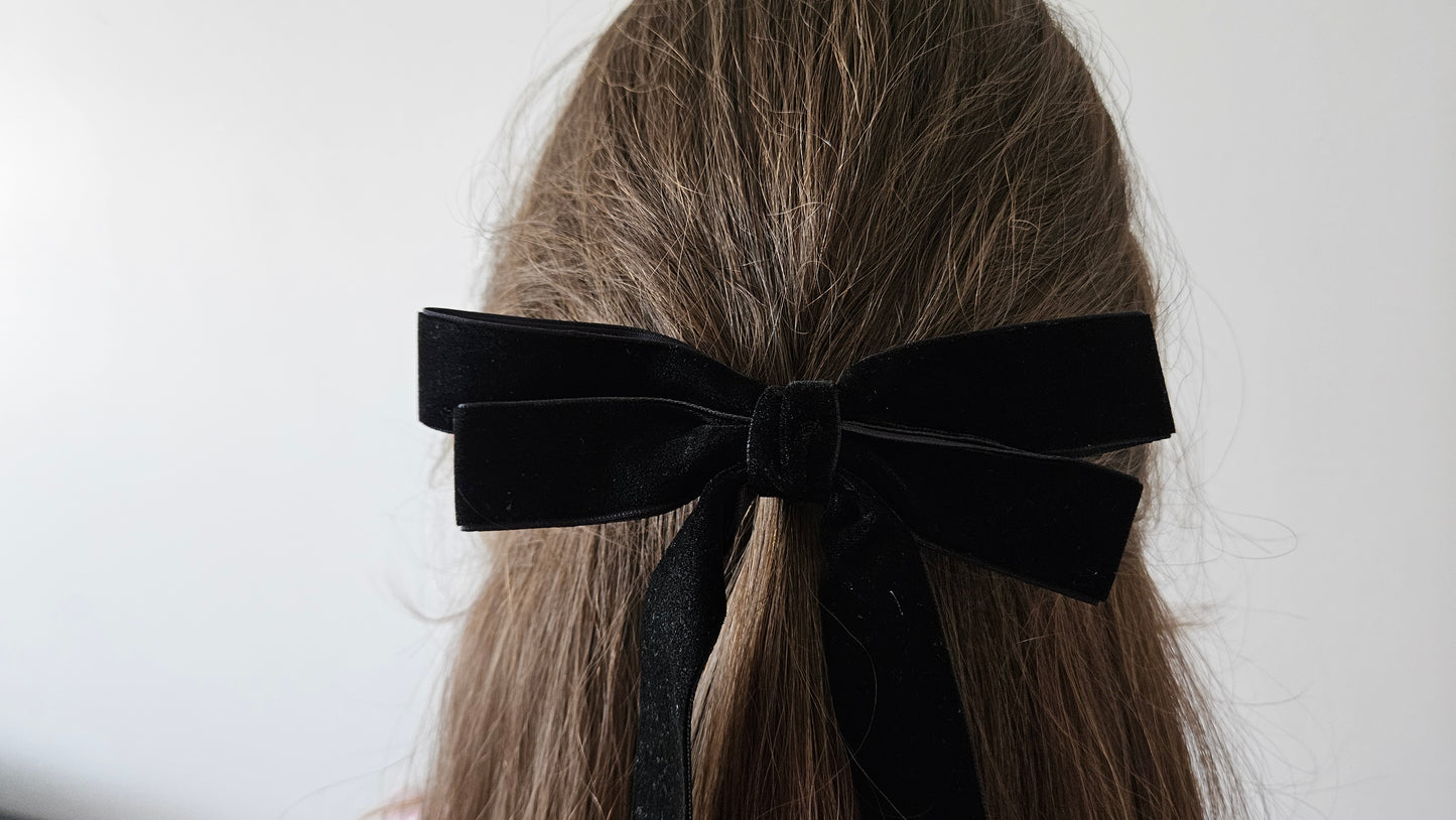 Velour hair bow