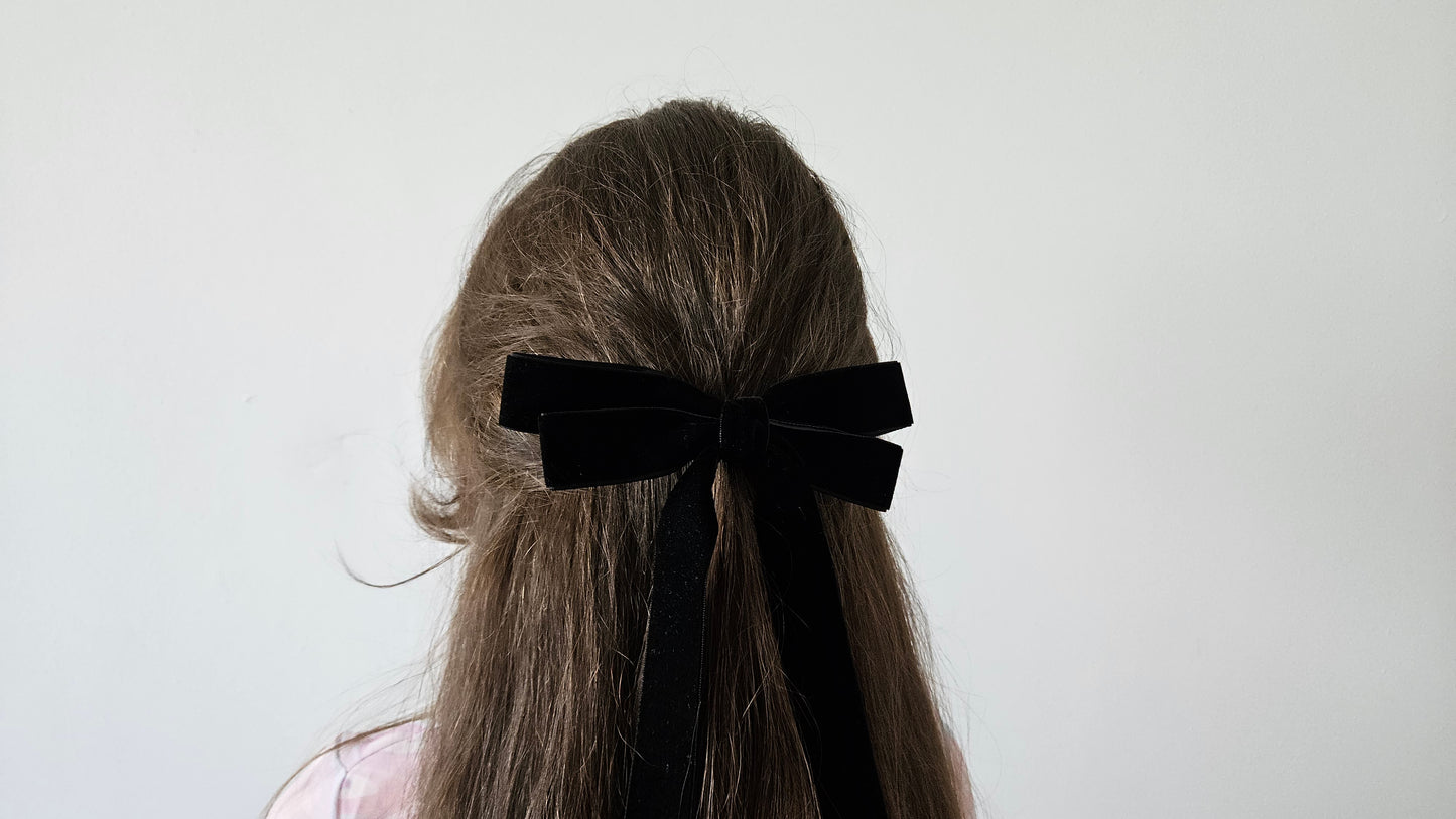 Velour hair bow