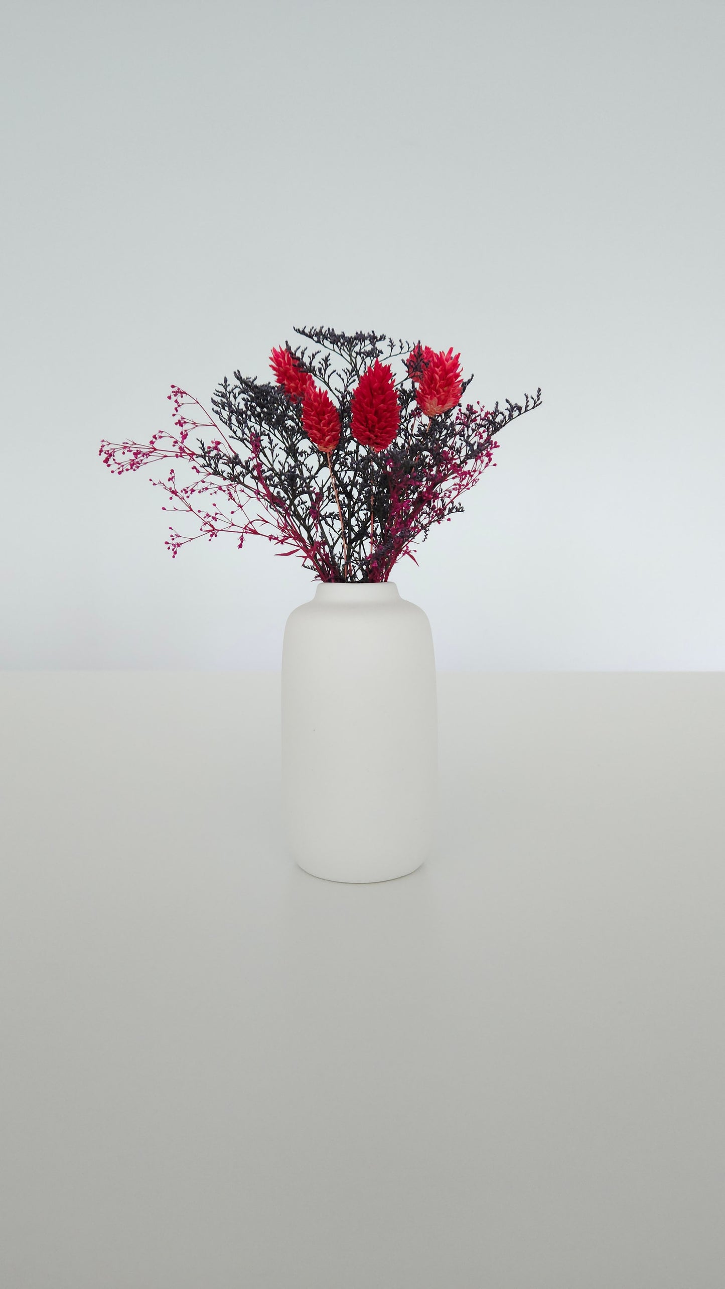 Vase with dried flowers