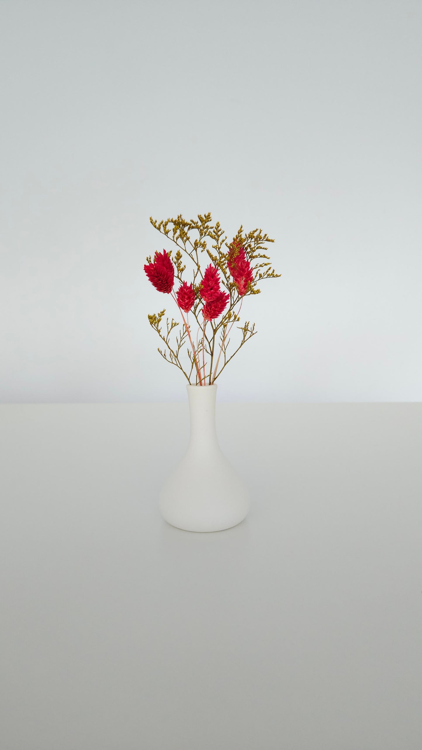 Vase with dried flowers